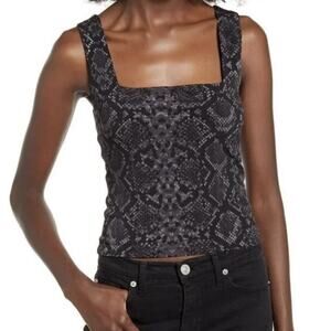 Leith Tank Top Womens Size XL Snakeskin‎ Square Neck From Nordstrom